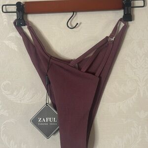 Zaful Ribbed High Cut Bikini Bottom – Size S – NWT